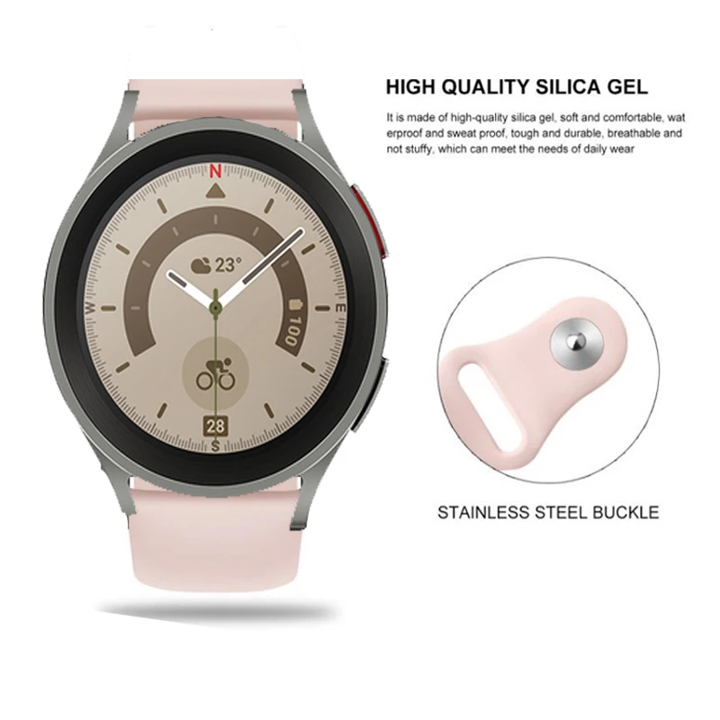 20/22mm Silicone band For Samsung Galaxy watch 7/6/5 Pro/4/Active 2/correa Gear S3 bracelet Huawei watch GT 2/2e/pro/3/4 strap