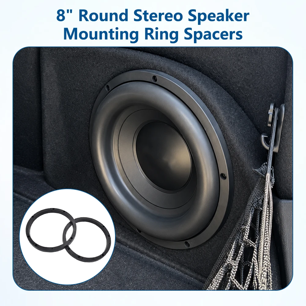 2PCS 8 Inch Universal Car Speaker Mount Pad Mat Spacer Plastic Mat Rings Audio Sub Woofer Horn Bracket Holder Adapter Washer