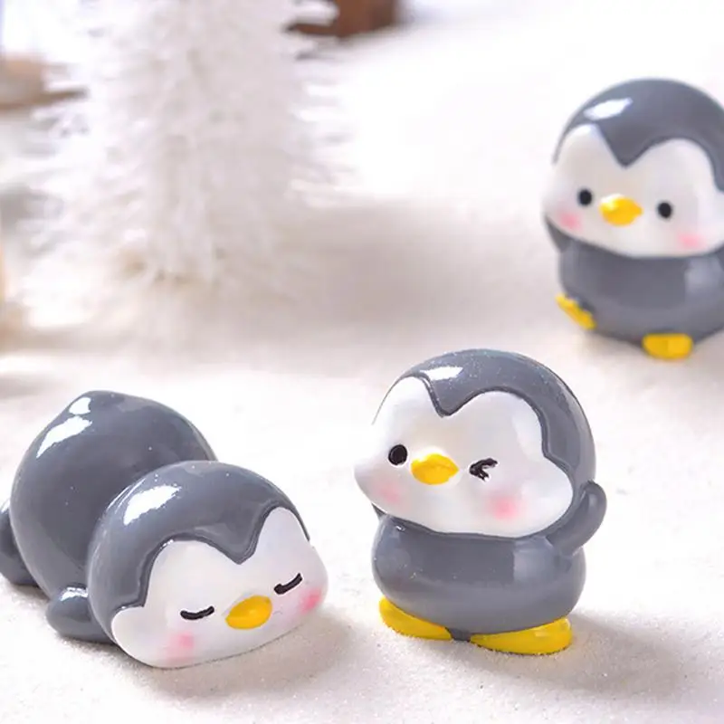 Penguin Animal Model Toys Cute Penguin Miniature Figurines Bright Colors DIY Fun Animal Model Toys For Family Friends Colleagues