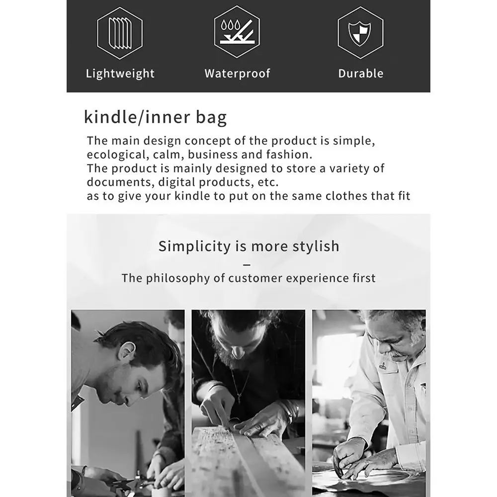 

Ultra Thin Cover PU Leather Protective Pouch Carrying Bag Sleeve For Kobo Elipsa For Kindle Scribe 10.2 inch