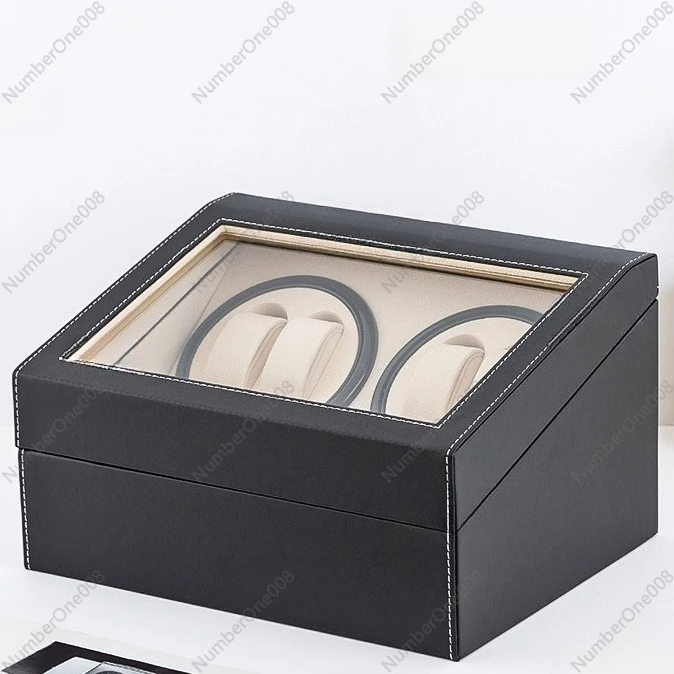 

Dual Watch Winder Black PU Leather Automatic Self Winding Box with Ultra Quiet Motor for Storage Display Case