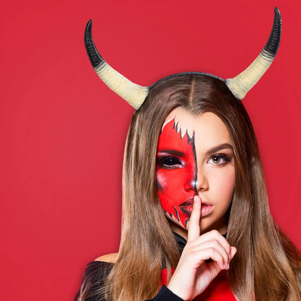 

2Pcs Devil Ox Horn Headband Halloween Cosplay Party Accessories Role Playing Hair Decor Props Horn Headband Headdress Props