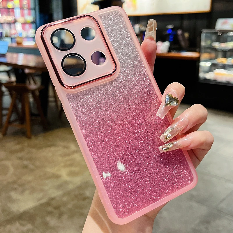 For NOTE 13 Case Bling Soft Silicone Glitter Paper Case for Redmi A3 13C NOTE 13PRO PLUS Xiaomi 13 12 Poco X6 M6 Pro Clear Cover