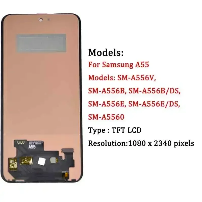 TFT oled For Samsung A55 A556U A556B A5560 A556E LCD Display Touch Screen with Frame For Samsung A55 5G LCD Screen