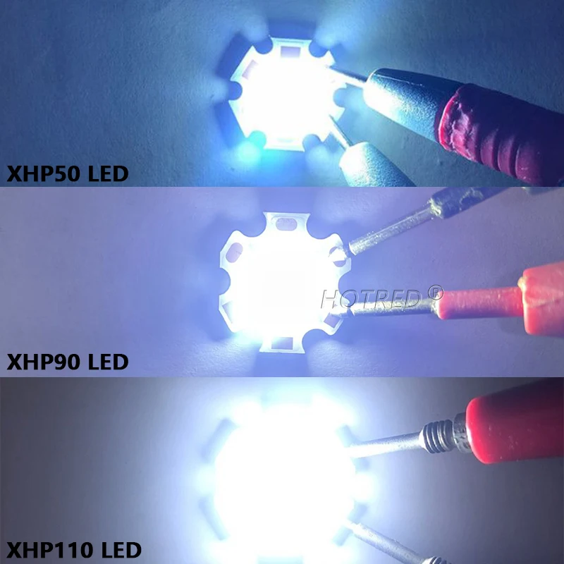 Perles de puce LED haute puissance XHP70 XHP90 XHP110 3A 6A 10A 24A 18W 24W60W 72W DC3-5V DC6-8V DC24V blanc pour lampe de poche phare bricolage