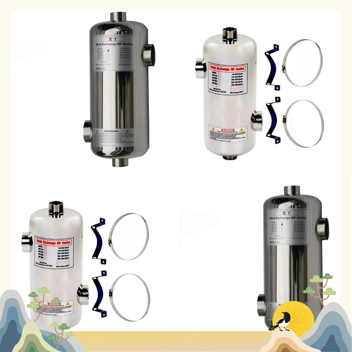 Swimming Pool Heat Exchanger Small Three T Tube Water Circulation Heat Exchanger Stainless Steel Household Bathtub