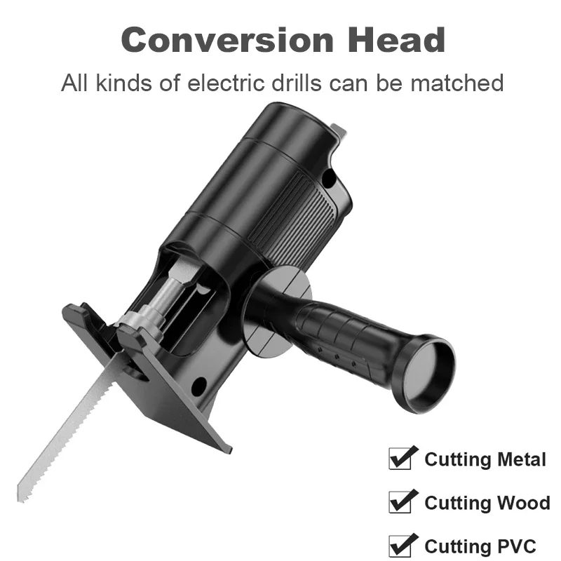 

Reciprocating Saw Adapter Electric Drill Convert To Electric Saw for Wood and Metal Cutting Tool with Saw Blades Accessories