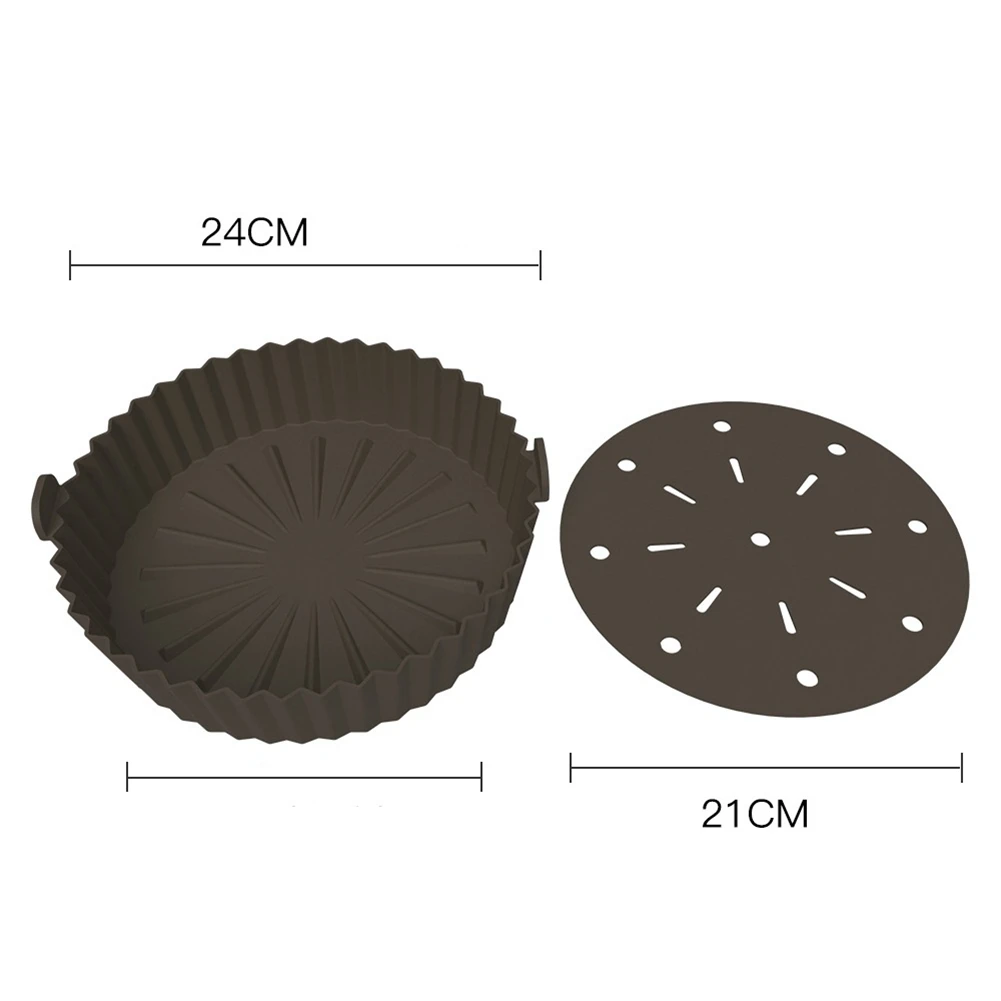 Подкладка для фритюрницы, 10 дюймов, многоразовый силиконовый чайник для фритюрницы, антипригарный дизайн масляного фильтра, 22 см для фритюрницы коричневого цвета