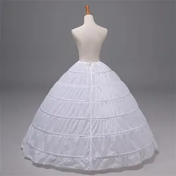 6 Hoop Crinoline Black White Long Wedding Petticoat Ball Gown Dress Underskirt Skirt Half Slips Wedding Accessories