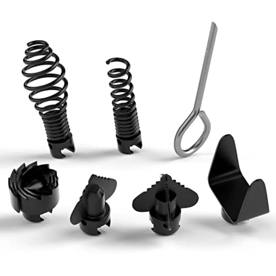FEITON Drain Cleaner Combination Set, 16mm Manganese Steel Spring Automatic Locking Drain Dredging Accessories for Drain Cleani