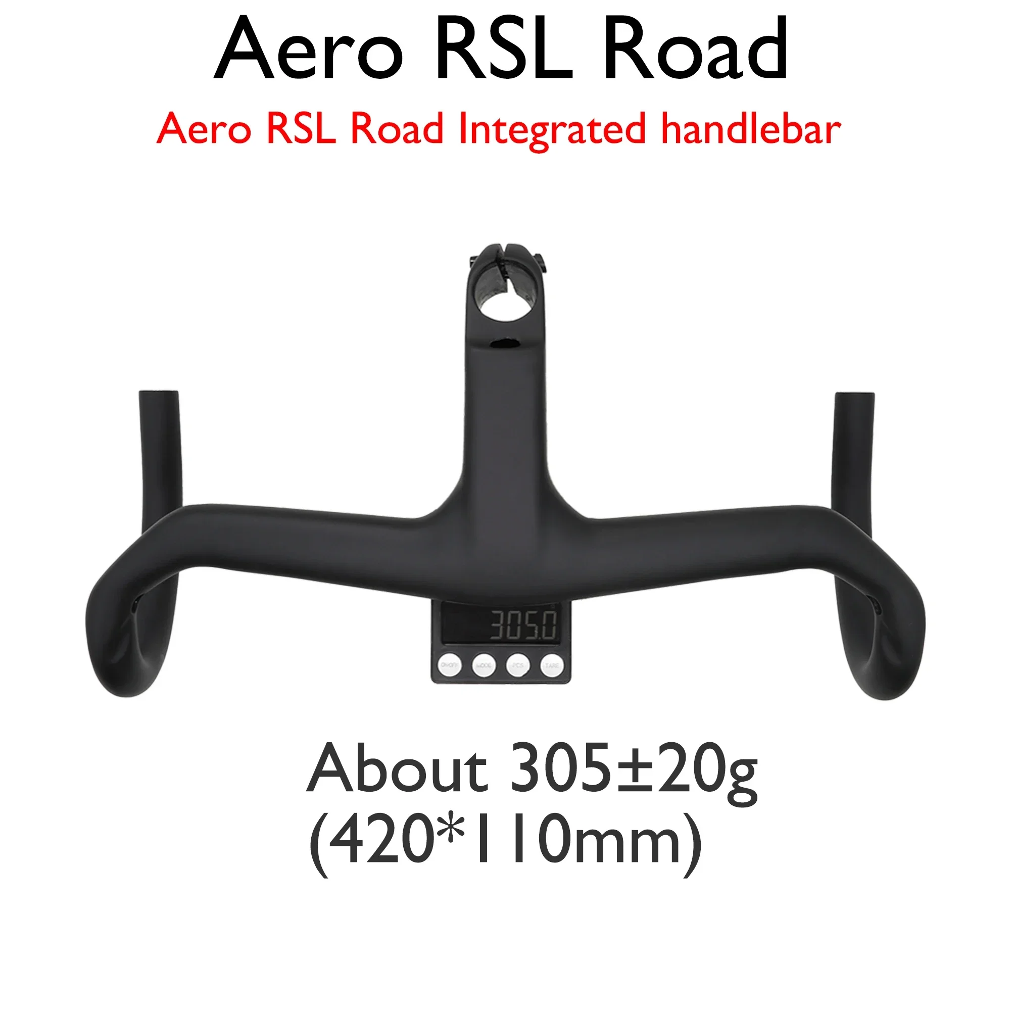 Aero RSL OCLV Carbon Road Bike Handlebar 380-440mm, Stem 28.6mm -7° 80-130mm, 305g Lightweight External Routing Cockpit