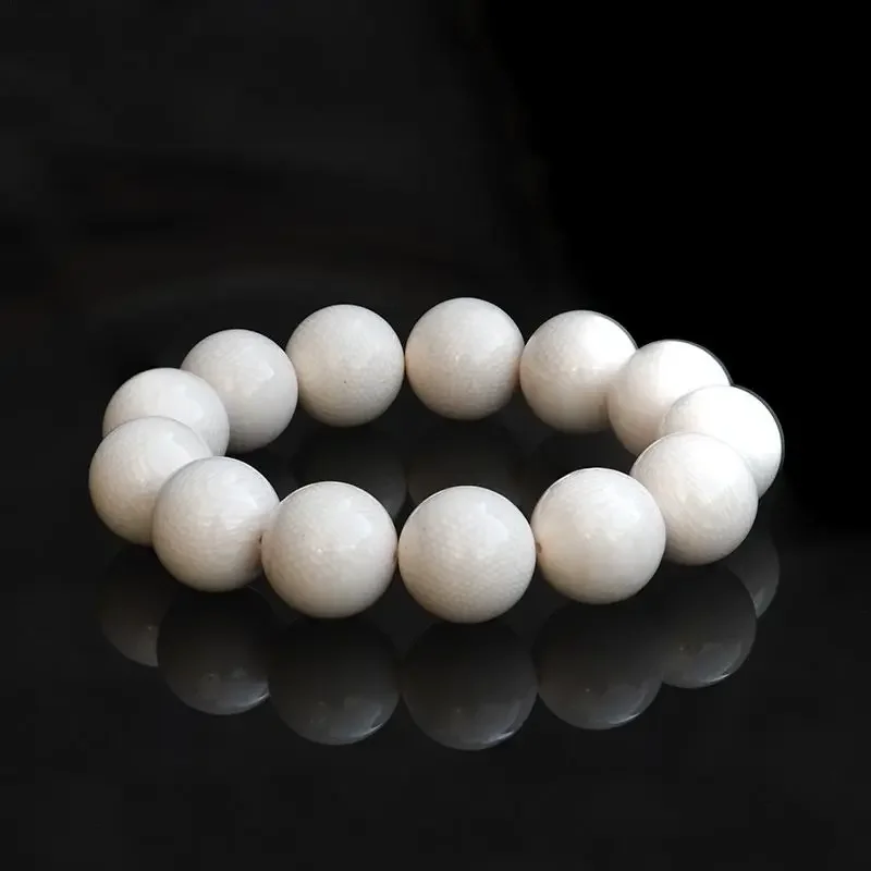 Natural Mammoth Ivory Full Grain Ice Material Bracelet Original Color Fidelity Men\'s and Women\'s Rosary Bracelet Gift