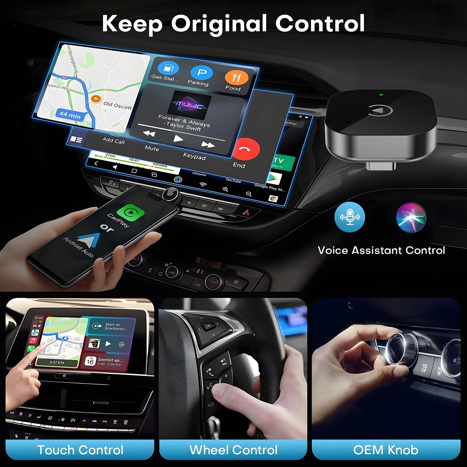 2026 Latest Wireless CarPlay Apapter  CarPlay & Android Auto,Type-C Port,Converts Wired to Wireless,Plug & Play image 4