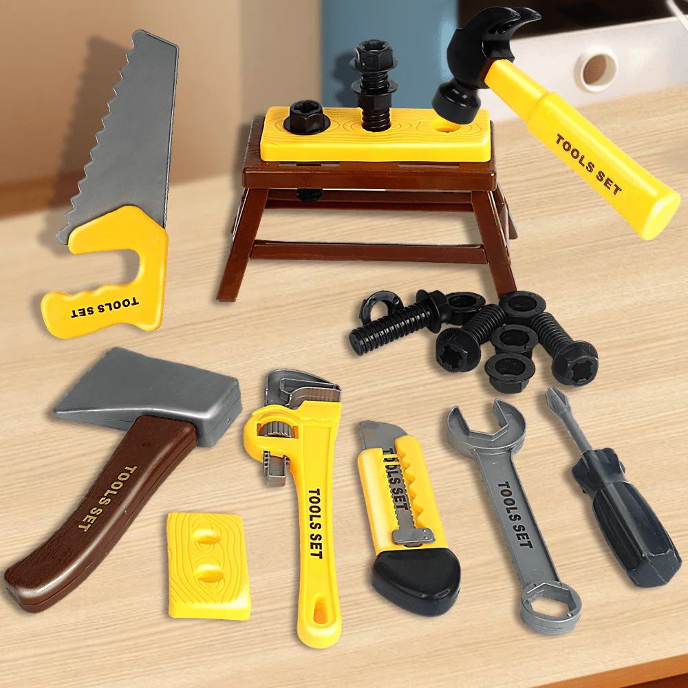 Conjunto de ferramentas infantis ferramenta de reparo de simulação chave de fenda parafuso aperto jogar casa brinquedo menino, presente de natal e halloween,