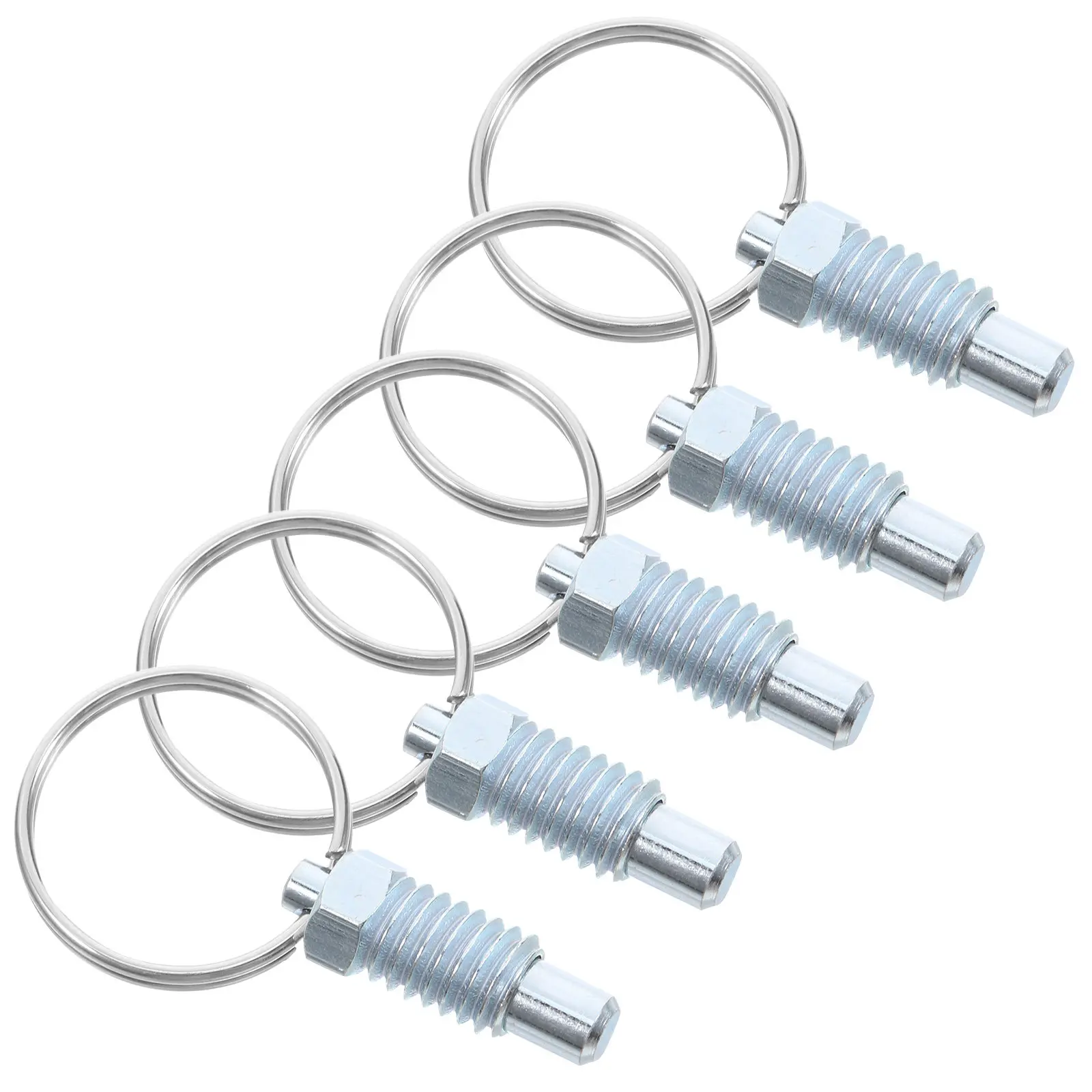 5Pcs Spring Loaded Heavy Duty Steel Knob Plunger Pin Latch Trailer Gate Pull Ring Lock Fastener Spring Kiss Lock