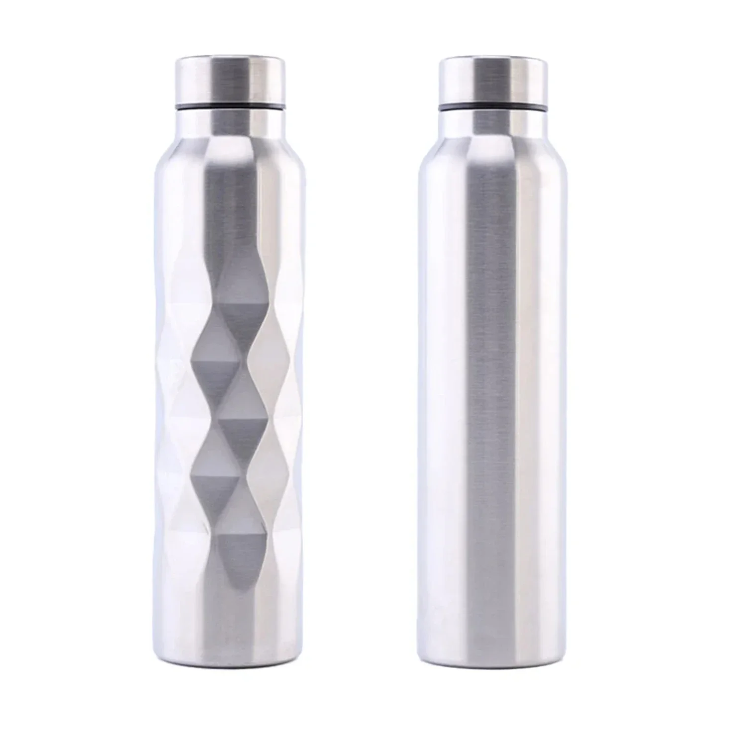 Stainless Steel Rugged Sport Water Bottle - 1000ml Capacity Single-layer Metal Flask Drinkware for Camping, Gym, and Outdoor Act