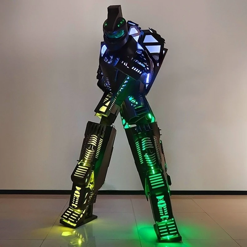 Glowing Mecha Robot Wearable Costume Luminous Mascot Dancing Birthday Costume Props Cosplay Party Bar Stage Performance Clothes