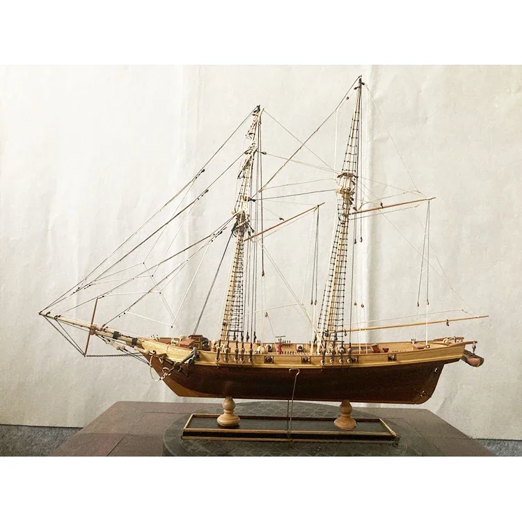1/96 HARVEY1847 Kit di montaggio modello di barca a vela in legno di simulazione fai-da-te Collezione di giocattoli regalo