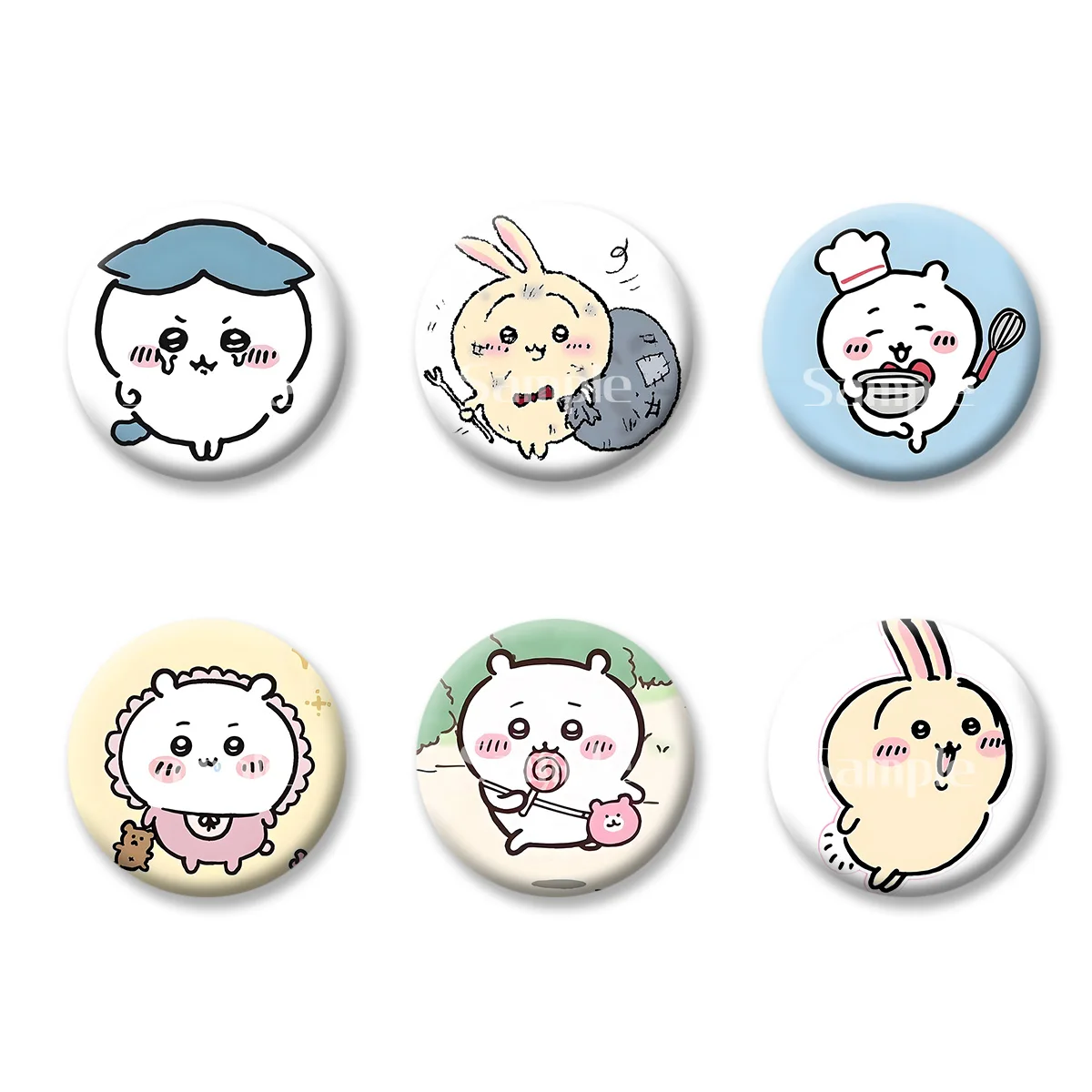 

Flash Badge Cards Chiikawa Anime Cartoon Cute Style Girl Keychains Convenient Makeup Mirror Fridge Magnet ACG Accessories