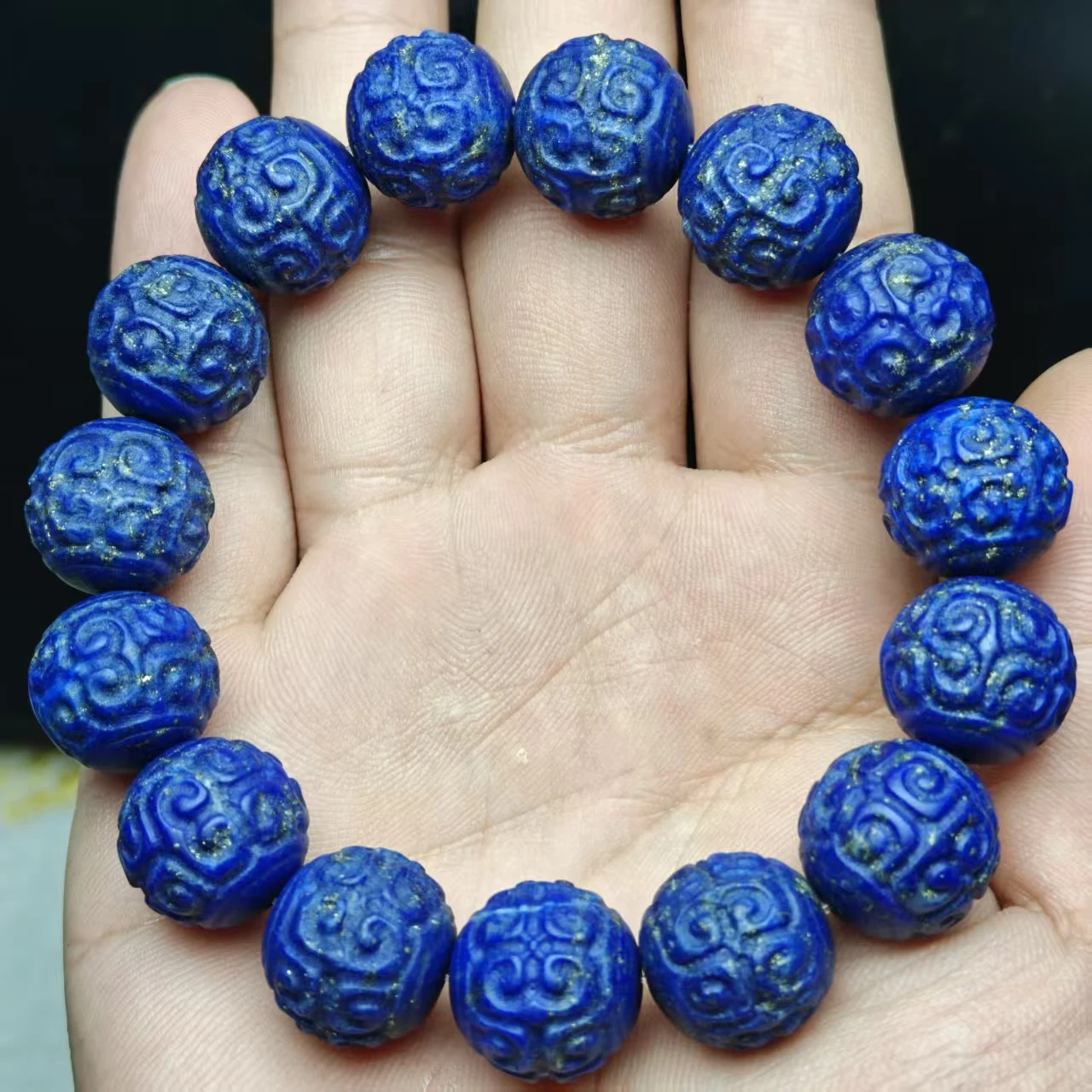 XXINGYU Natürliche AAAA Kaiser-Lapislazuli-Ruyi-Perlen, glatte runde lose Perlen für DIY-Schmuckzubehör, Armbänder, Perlen, Geschenk – Detail 3