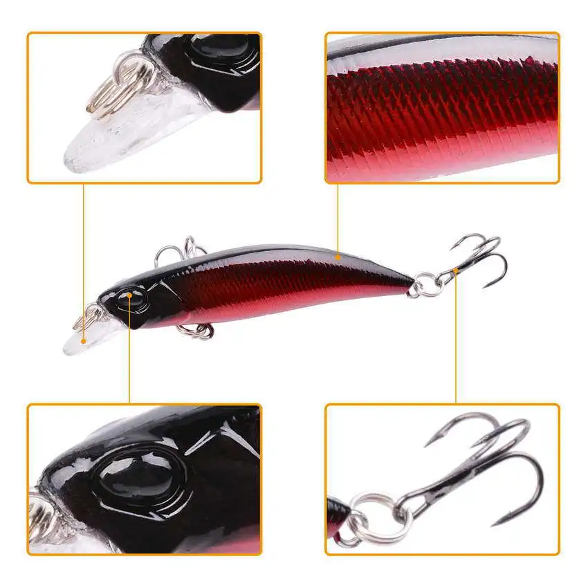 

New Long Cast Slow Sinking Minnow 6.8cm Lifelike Plastic Hard Lure Freshwater Artificial Fishing Lure For Snakehead Bass Tackle