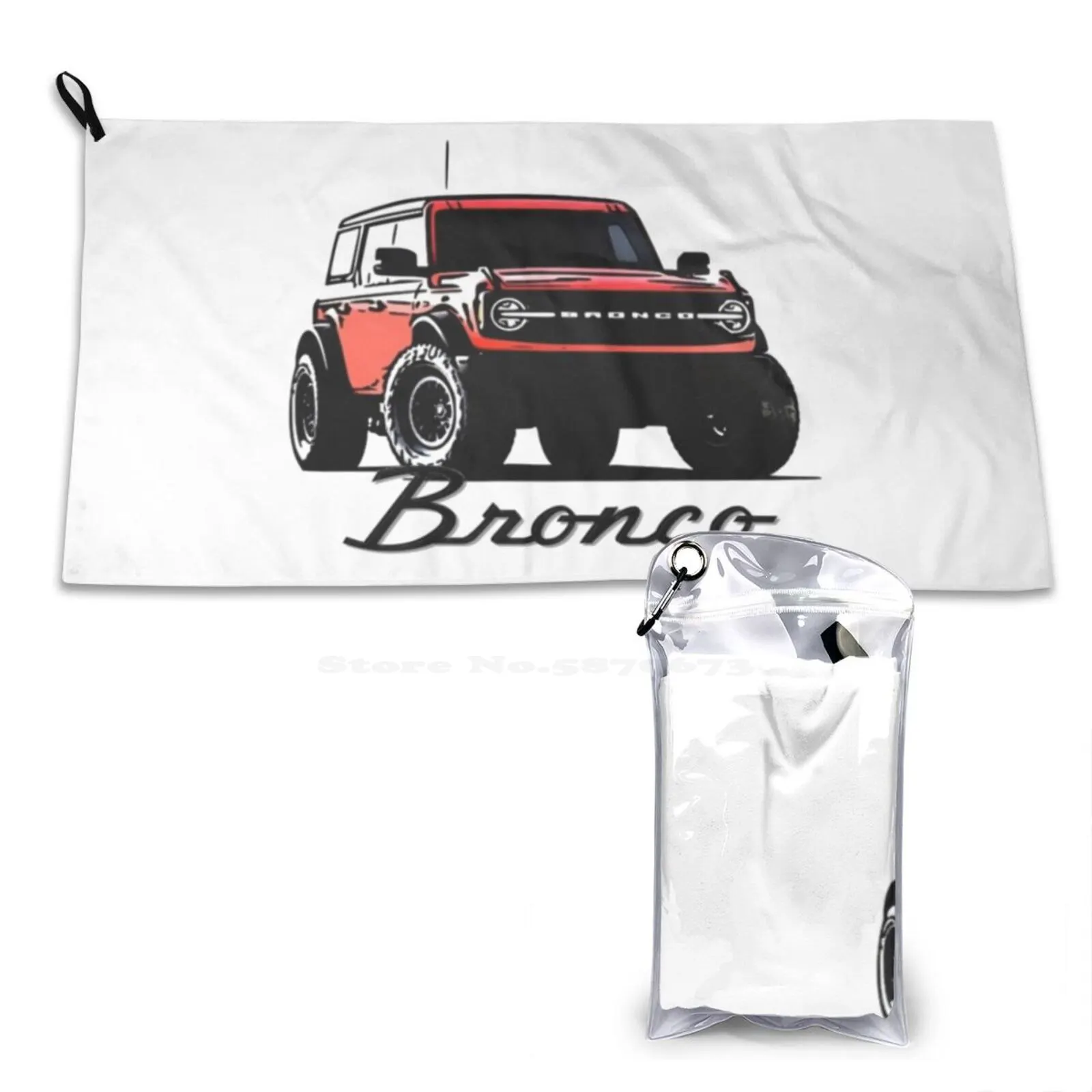 Red Bronco Vintage Print Washcloth Soft Towel Hydro Black Owned New Bronco Car Drive Pack Red Off Road Vintage Fan Kids Engineer