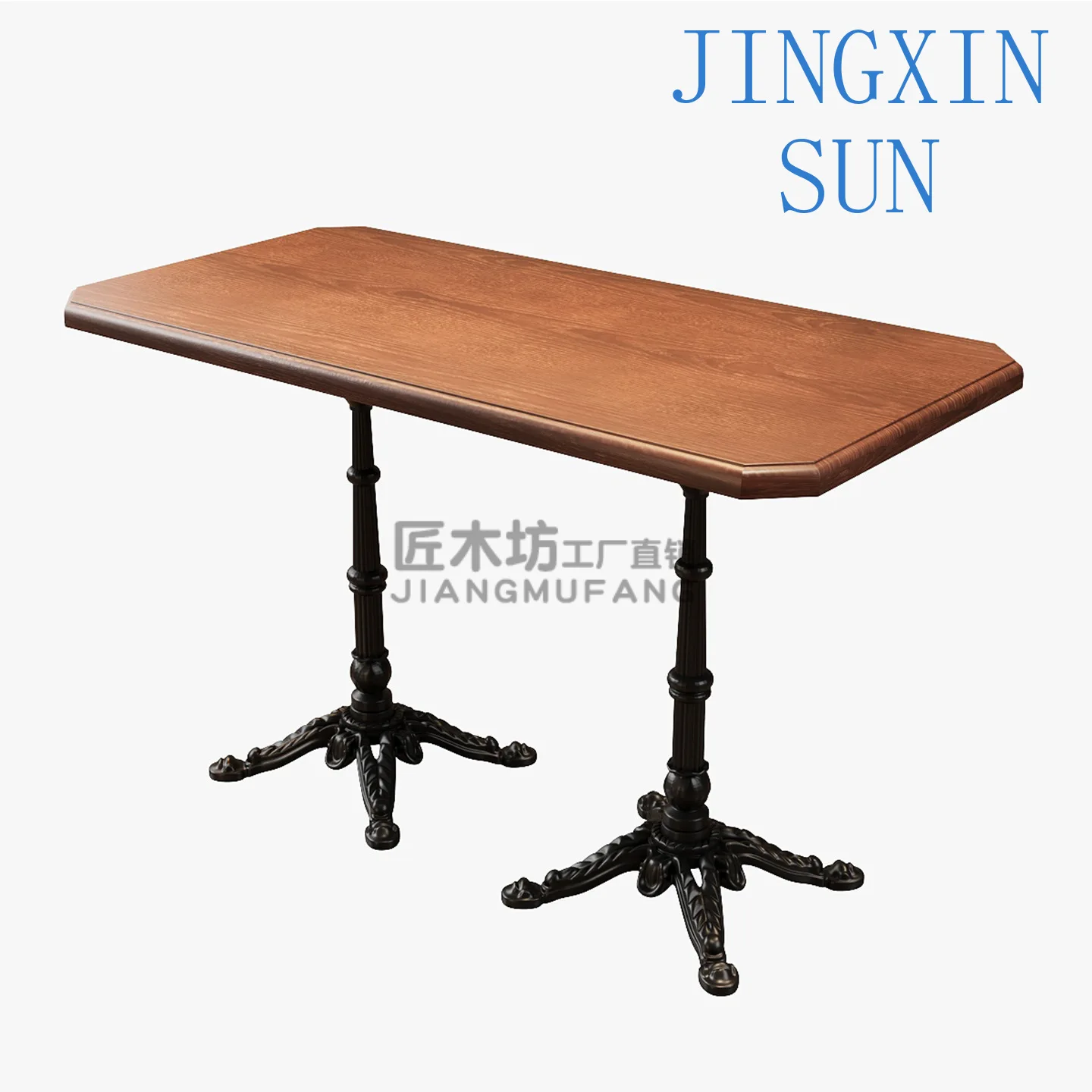 Coffee shop tables and chairs solid wood American retro style tea restaurant square table dessert baking afternoon tea light