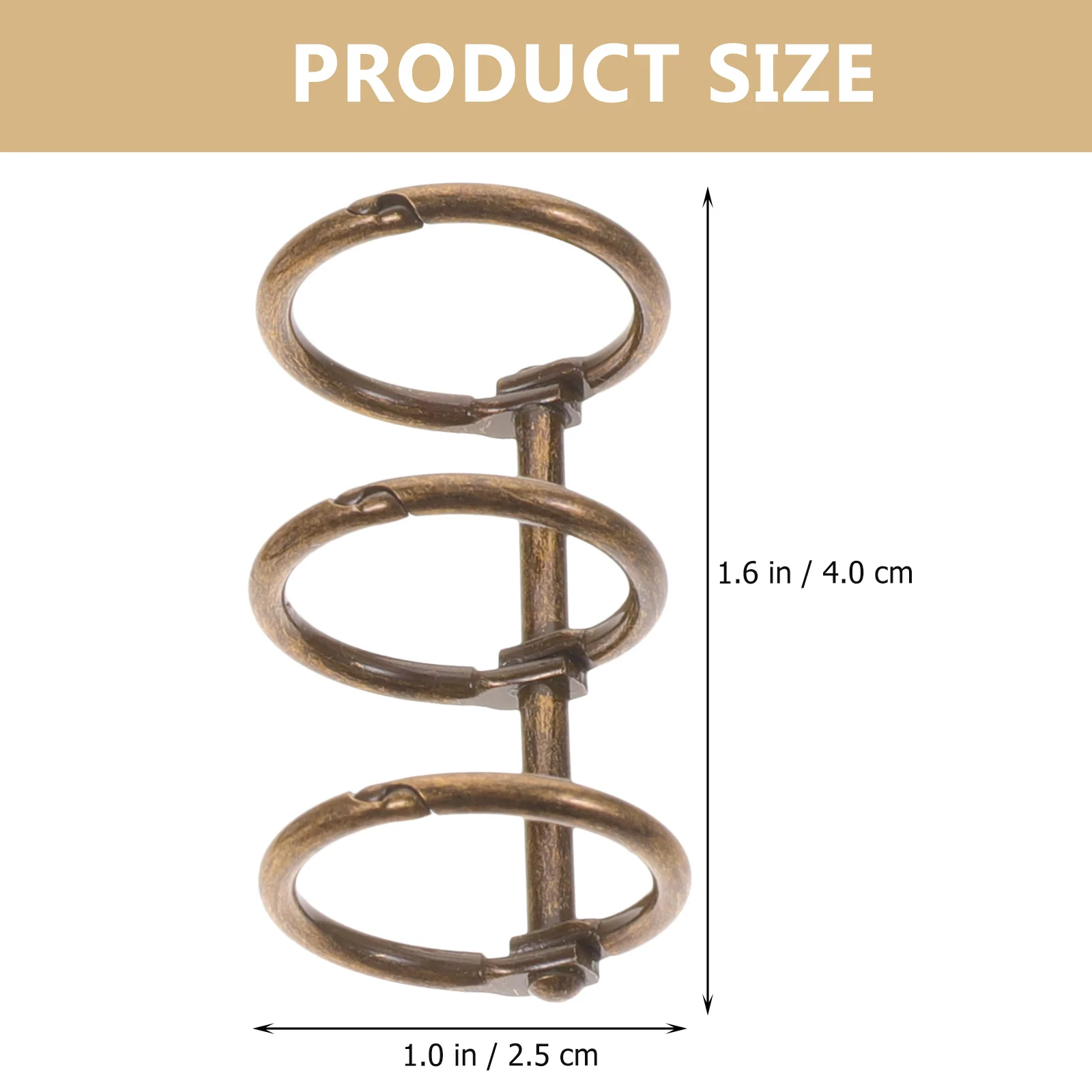 

6Pcs Metal Binder Rings Smooth Polished Alloy Three-Hole Scrapbook Loose Leaf Book Clips Portable Student Stationery Accessories