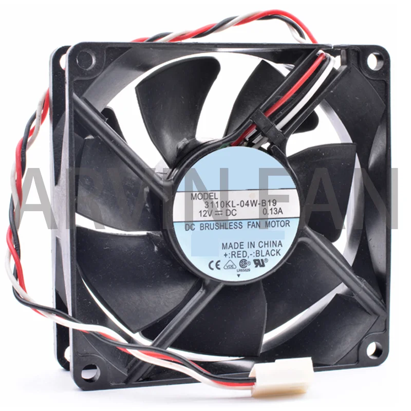 Brand New Original 3110KL-04W-B19 8cm 8025 80mm Fan 80x80x25mm 12V 0.13A Ultra Quiet Chassis Power Supply Fan