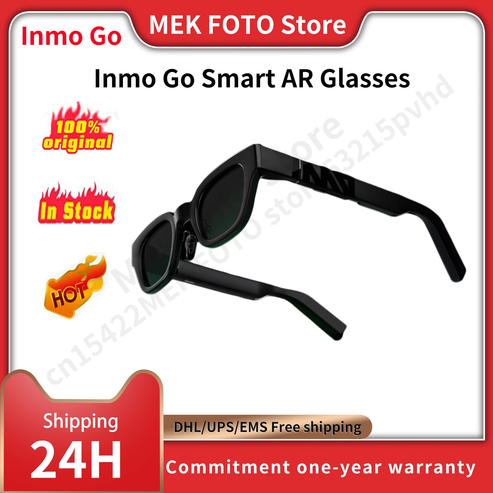 Inmo Go-gafas inteligentes AR, lentes reales, inalámbricas, ultraligeras, AI Assistant, traductor