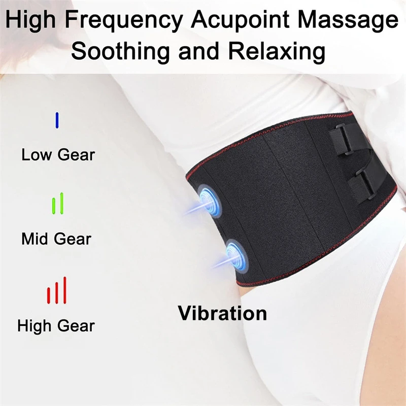 Jinkairui Wireless Lumbar Massager with Heat Vibration Massage Belt Heating Pad Back Belt Abdomen Warmer Lumbar Traction Support