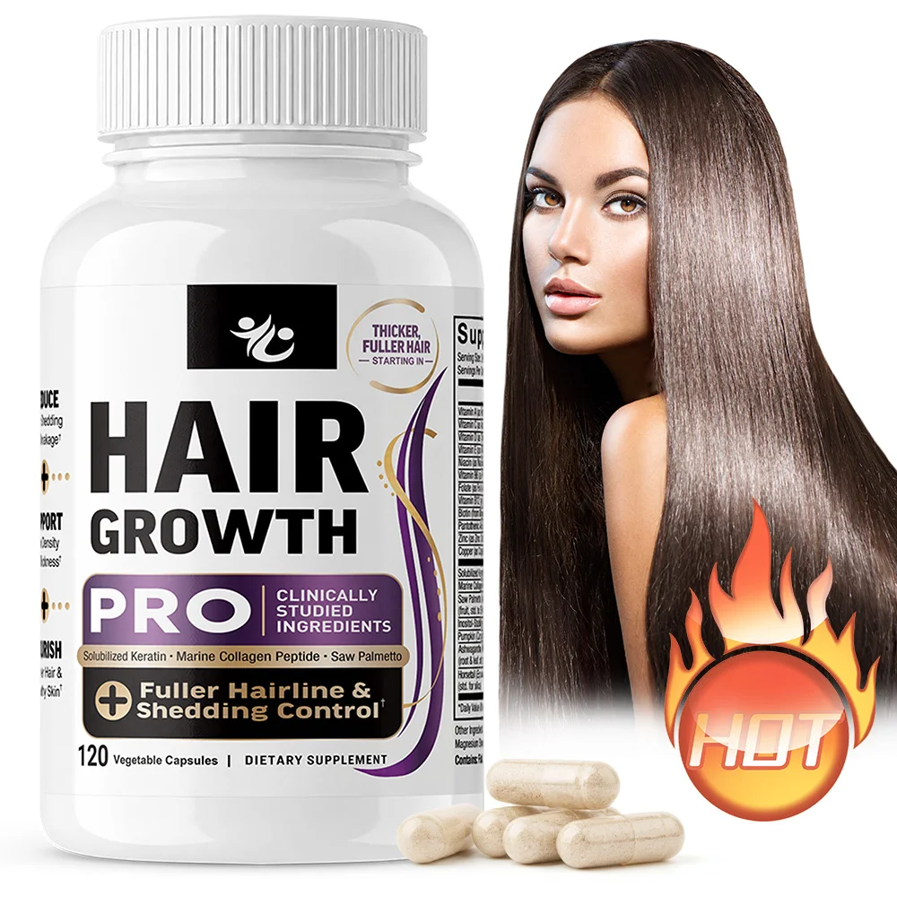 Hair Growth Pro, Biotin, Keratin, Saw Palmetto & Hair Growth Vitamins, Hair Growth Supplement, 120 Capsules