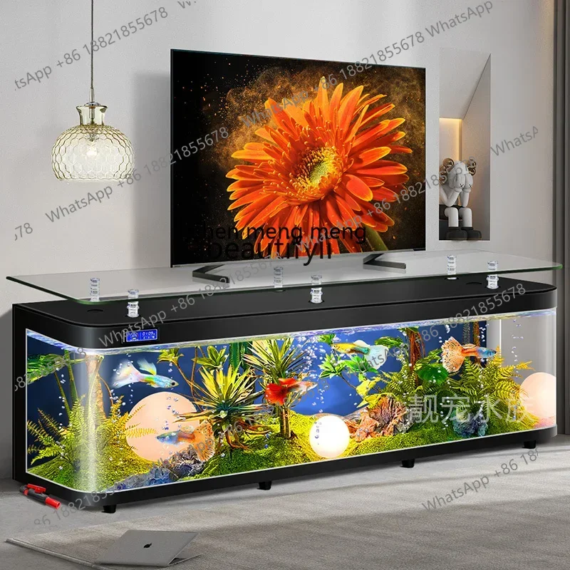 

X household, home TV cabinet, fish tank, aquarium, ecological lazy, water-free floor-to-ceiling glass goldfish tank
