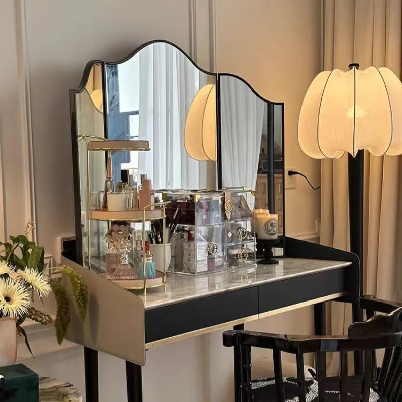 Dressing Table Bathroom Mirrors Durable Triple Folding Irregular Wall Mounted Makeup Mirror Household Bathroom Accessories