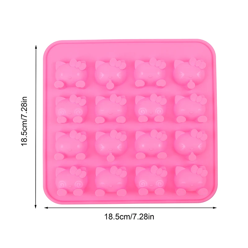 Hello Kitty Ice Grid Mold Steamed Rice Cake Cake Mold Silicone Chocolate Jelly Pudding Mold Handmade Soap Kitchen Accessories