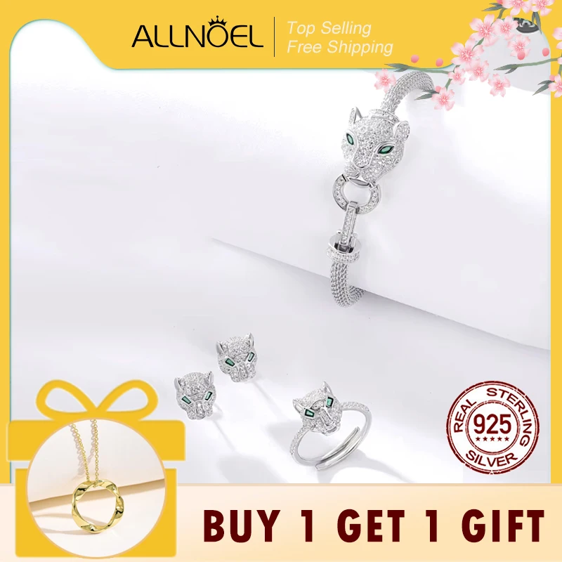 

ALLNOEL браслет из стерлингового серебра 925 пробы с животными в стиле хип-хоп, модный женский браслет, блестящий браслет с кубическим цирконием, ювелирное изделие, подарок