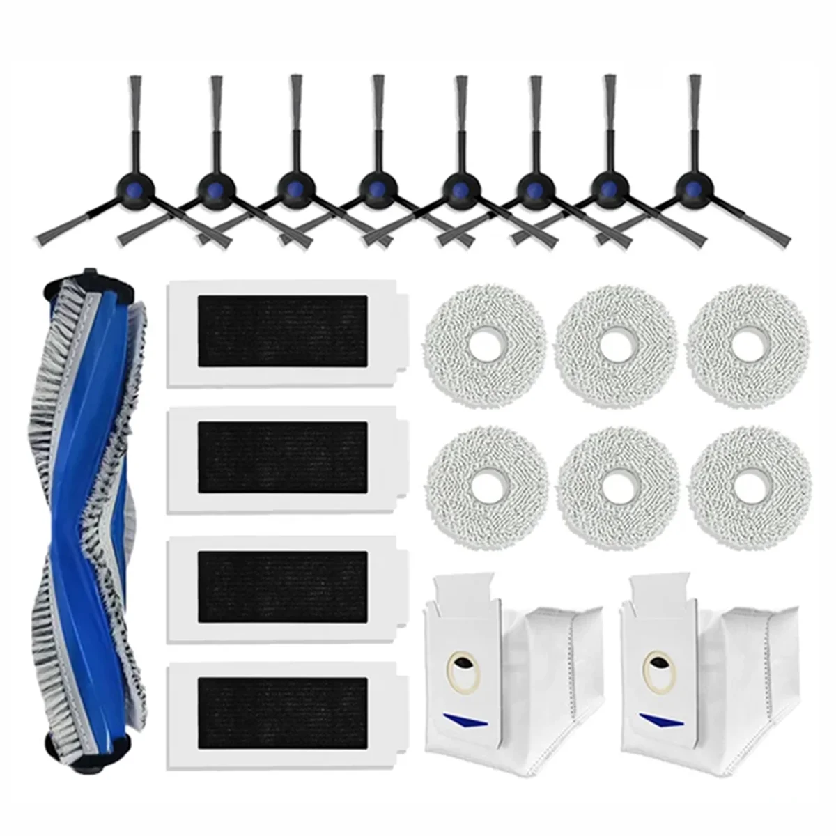 

ABKR для Ecovacs Debot T30 Pro Omni, T30 OMNI, YEEDI M12 Pro+ Запчасти Основная боковая щетка Hepa-фильтр Швабра Тканевые мешки для пыли Запчасти