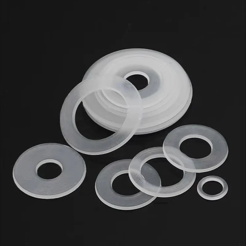 20-200pcs PE Nylon White Transparent Flat Washer Insulation Gasket Sealing Ring Flat Washer M2 M3 M3.5 M4 M5 M5.8 M6-M22