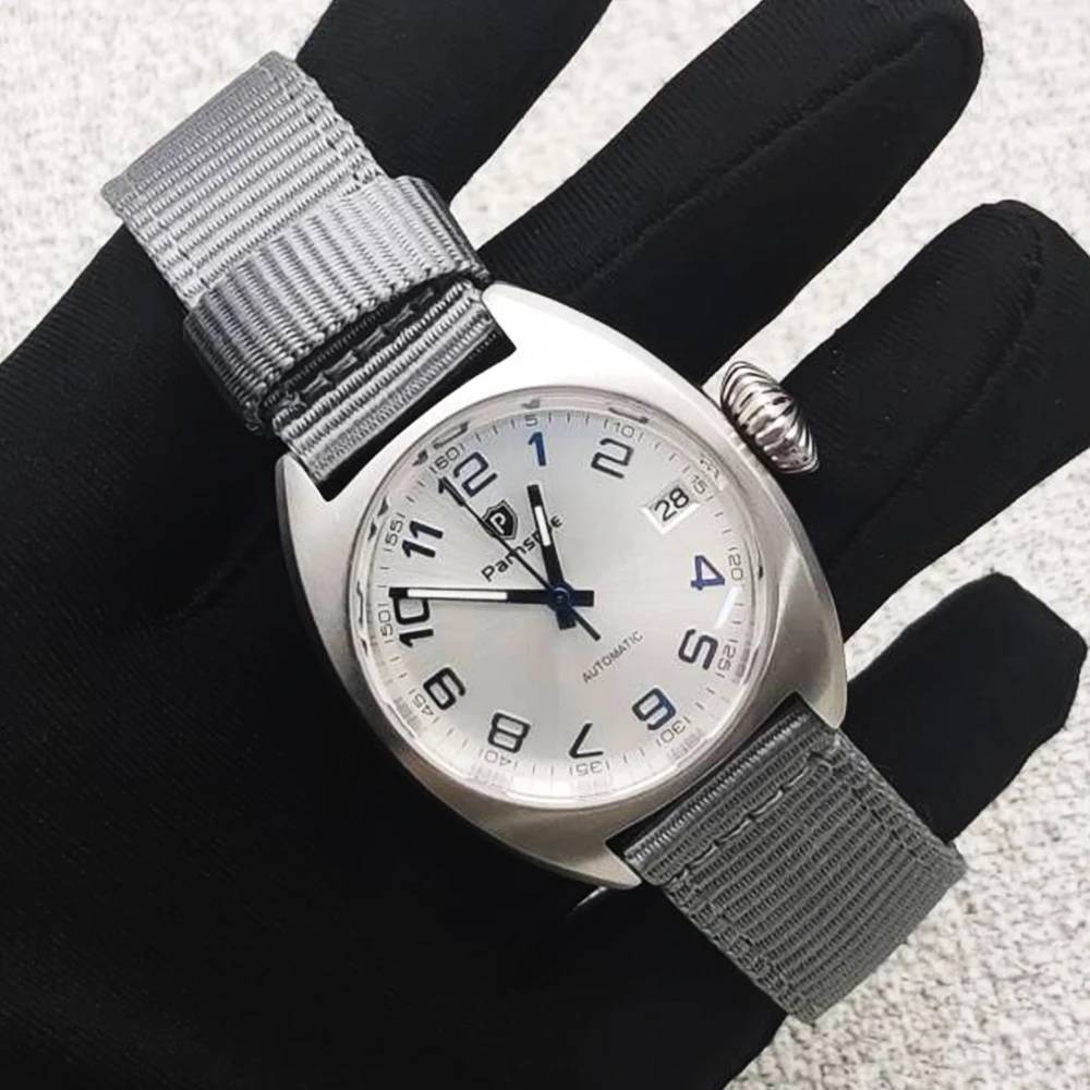 

Часы для мужчин, диаметр 36 мм, механизм NH35, автоматический, 50 м, водонепроницаемые, ретро, военные часы, светящийся циферблат 28,5 мм, сапфировое стекло