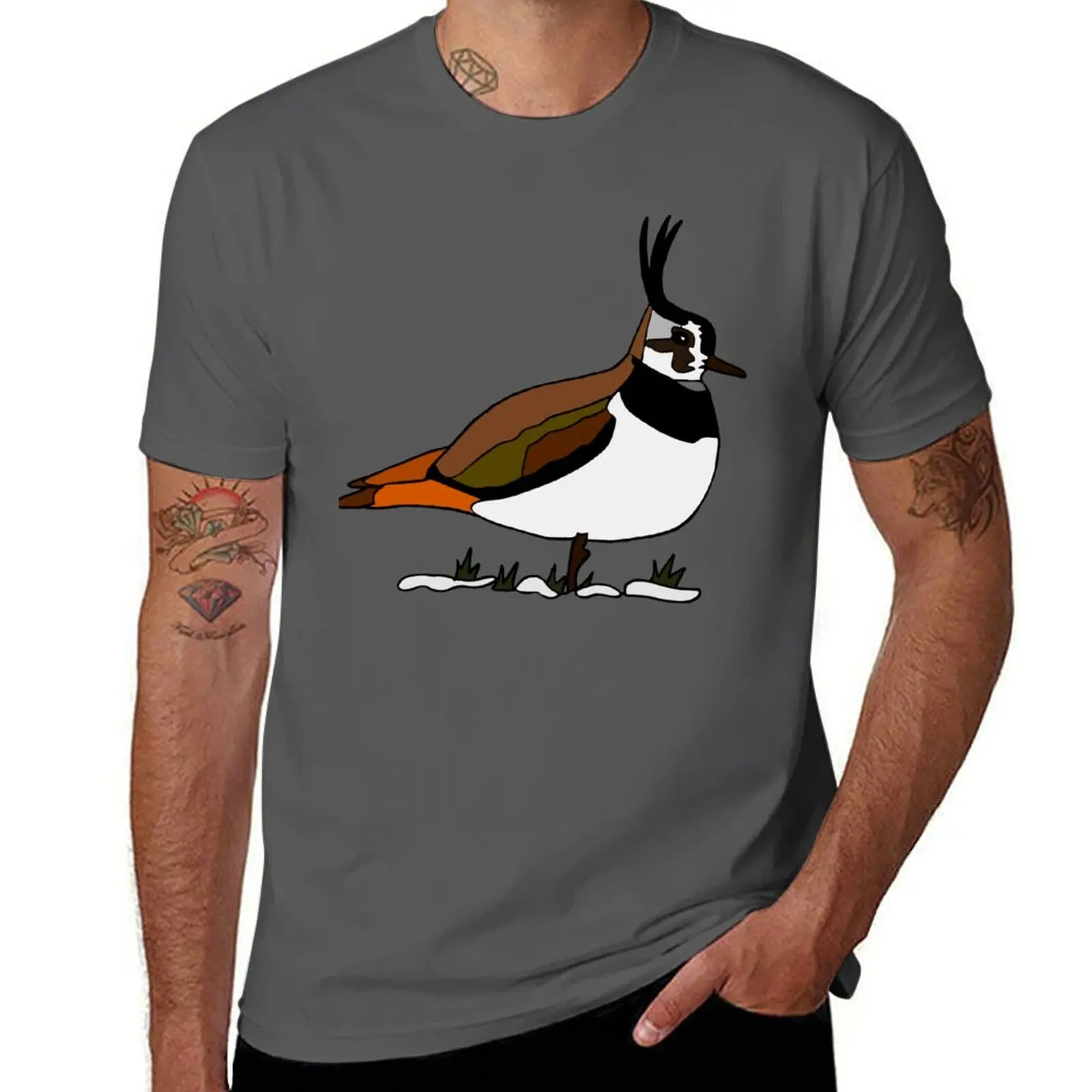 Lapwing in the snow T-Shirt Stretch Fabric Comfort T-Shirt
