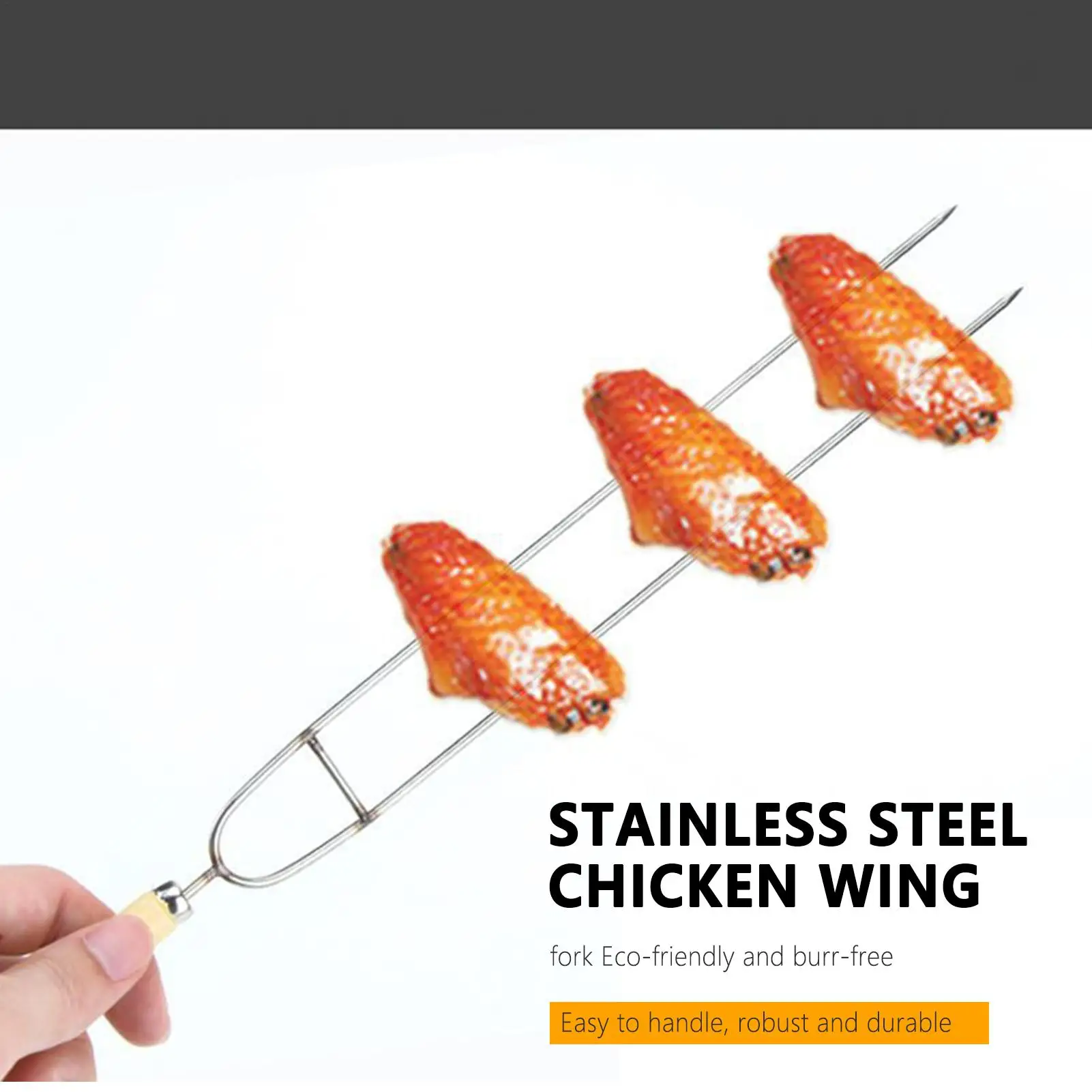 Stainless Steel BBQ Skewer U-Shaped Barbecue Brazing Fork Reusable Kebab Accessories Grill Sticks 10 Pieces Double Pronged tool