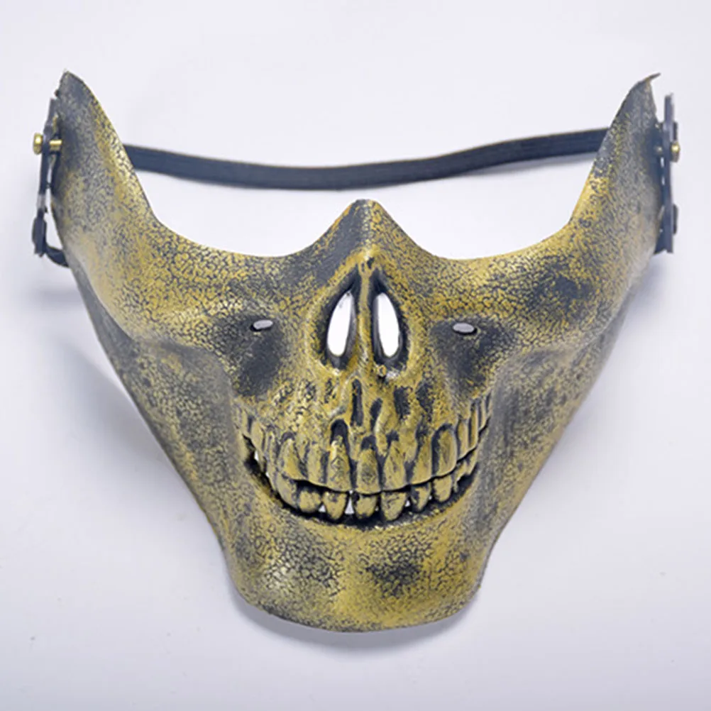 3 pezzi La maschera Mezza faccia Teschio Masquerade Decora costumi di Halloween Uomo