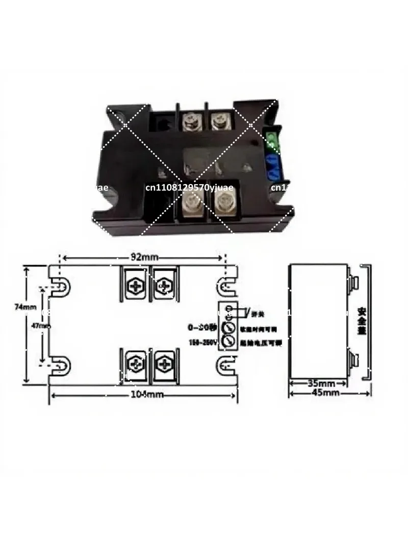 220V Single Phase Smart Motor Soft Starter 2-8KW 50-60Hz Compatible with SSR-100WA-R 4KW