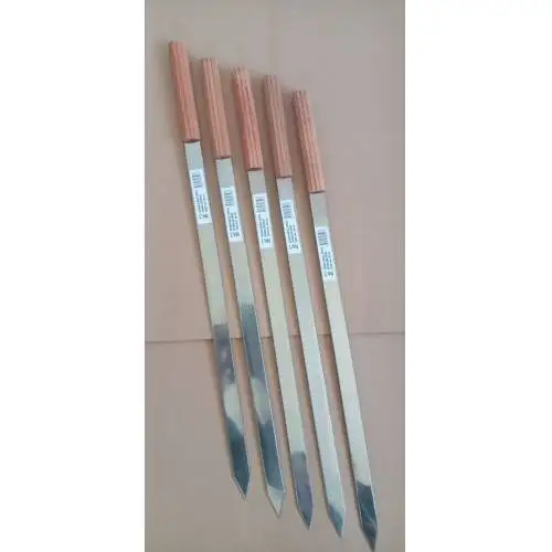 BARBECUE ADANA MINCING SKEWER STEMMED STANINLESS STAINLESS. 5'li SET DIMENTION: 20*2mm * 56 CM SKEWER BEECH TREE STEMMED