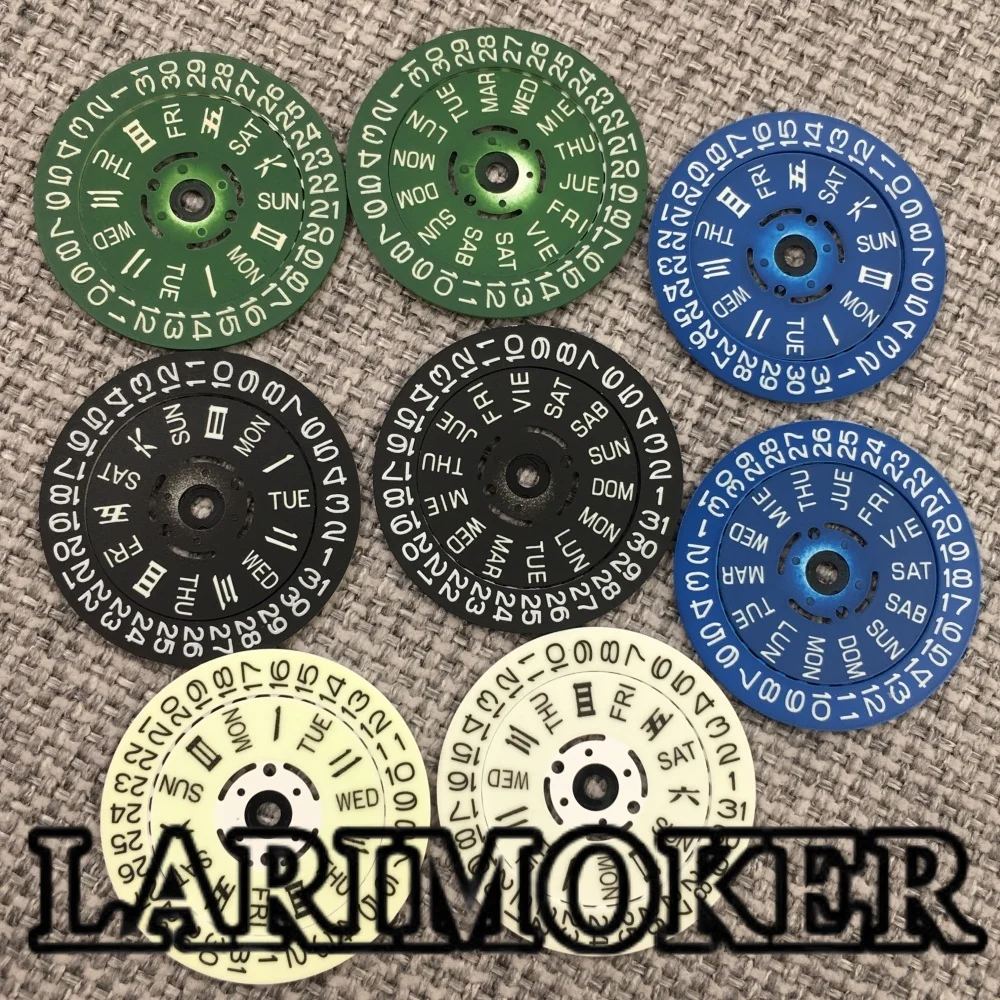 

LARIMOKER White Green Blue Black NH36 Luminous Date Wheel Dial for NH36 Automatic Movement Watch Date Week Wheel