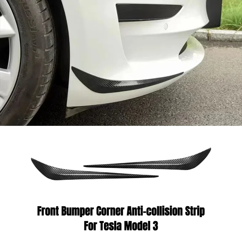 

Для Tesla Model 3, угловой передний бампер, автомобильные аксессуары, защита от столкновений, декоративная полоса, передняя крышка для предотвращения столкновений автомобиля