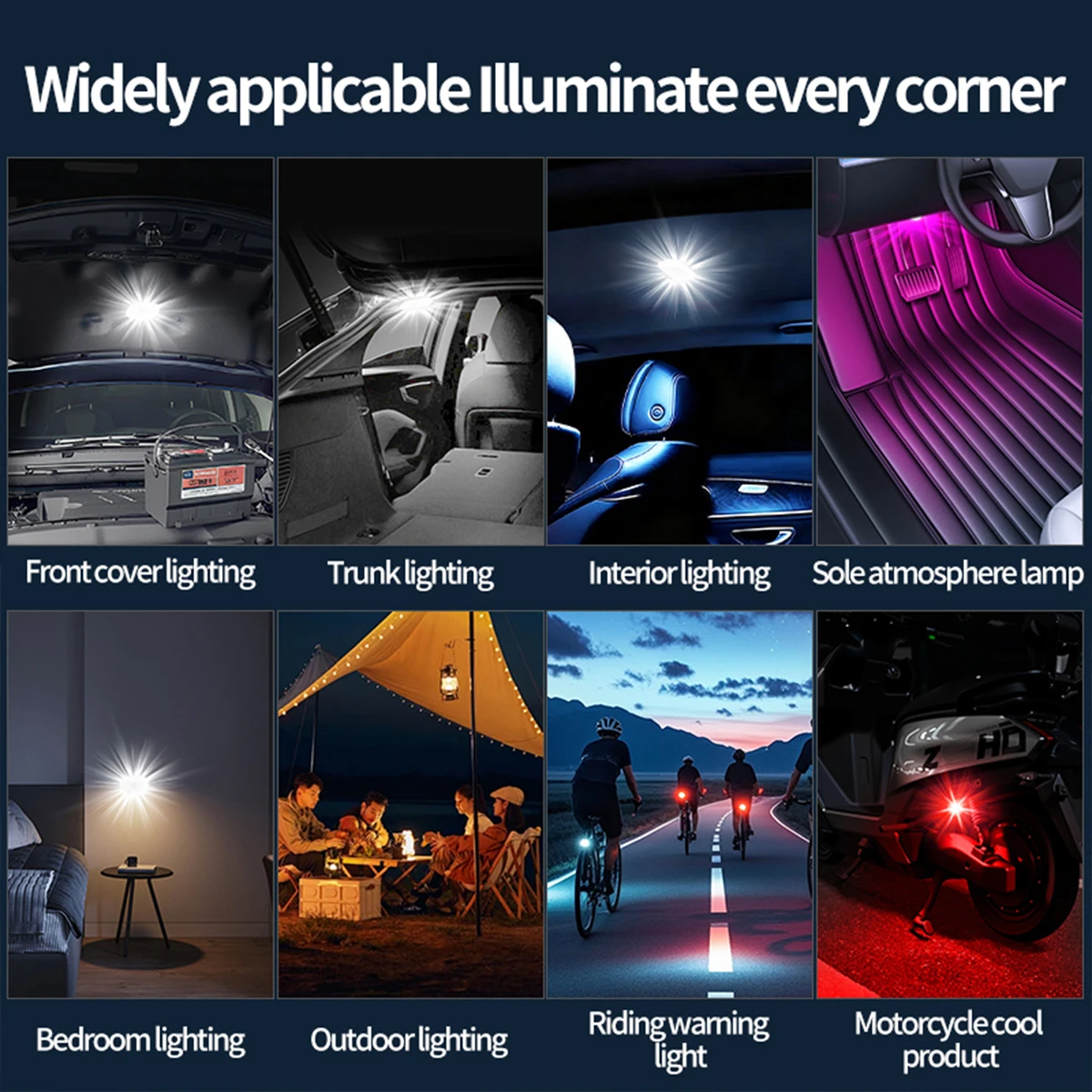 1бр LED Touch Light Mini Wireless RGB атмосферна светлина Мултифункционална сензорна лампа за самолет USB зареждане Интериорно осветление на кола
