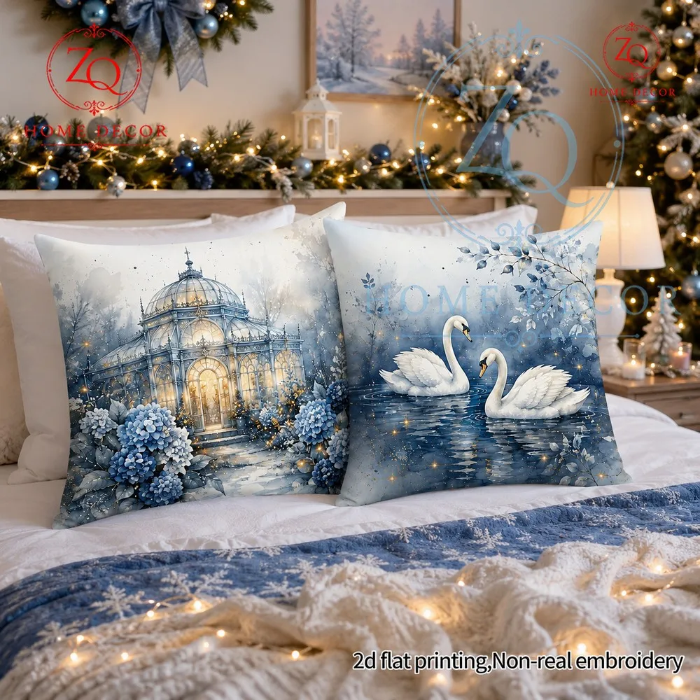 A retro snowthemed glass conservory paired with hydrangeas crees a truly soothing mosphere