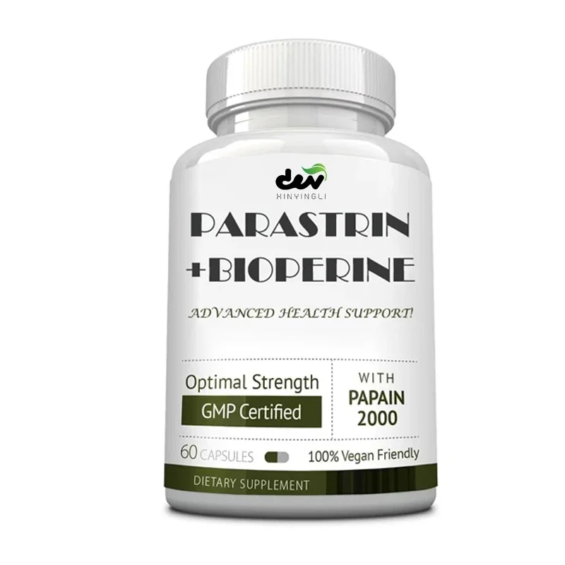 Cleaning and Improving Gut Health - Black Walnuts, Garlic Bulbs, Papain 2000, BioPerine - Vegetarians, 60 Capsules