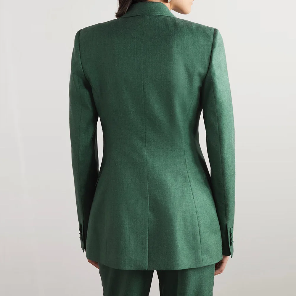 우아한 여성 투피스 수트 세트 더블 브레스티드 피크 라펠 재킷 팬츠 세트 오피스 연회 비즈니스 여성 의류